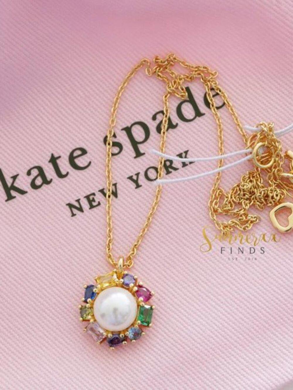 Kate Spade Candy Shop Pearl Halo Pendant Necklace